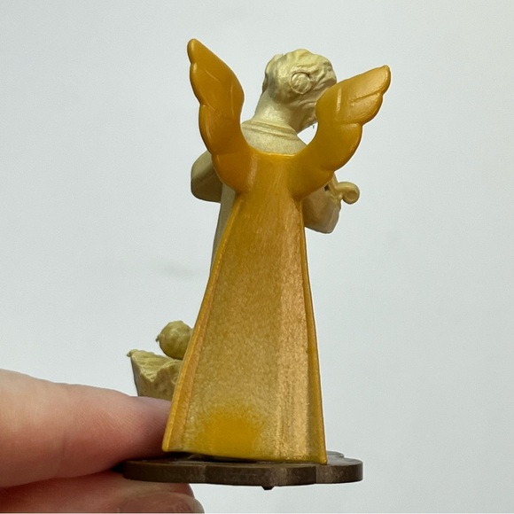 vintage hard plasitc nativity set figurine angel baby jesus made in italy mcm 3” - Picture 5 of 7